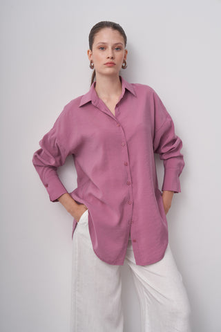 Oversize Gömlek - Gül Kurusu
