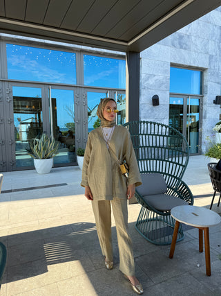 Müslin karşımlı kimono takım